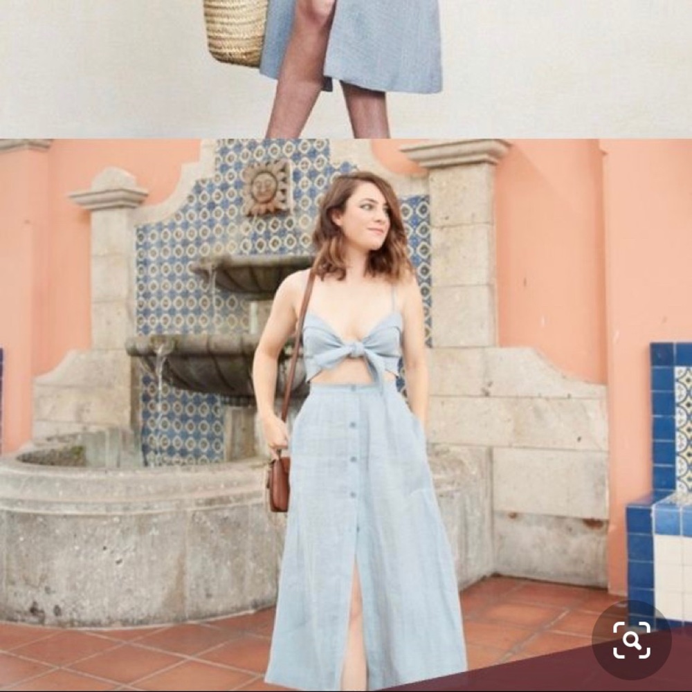 Tie front black midi dress